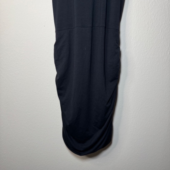 Athleta Dress Women's SM Black Racerback Ruched Side Stretch Sleeveless - Picture 2 of 6